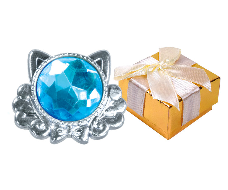 Random Acrylic Resin Pink Blue Gem Heart Cat Above Knuckle Pinky Party Ring