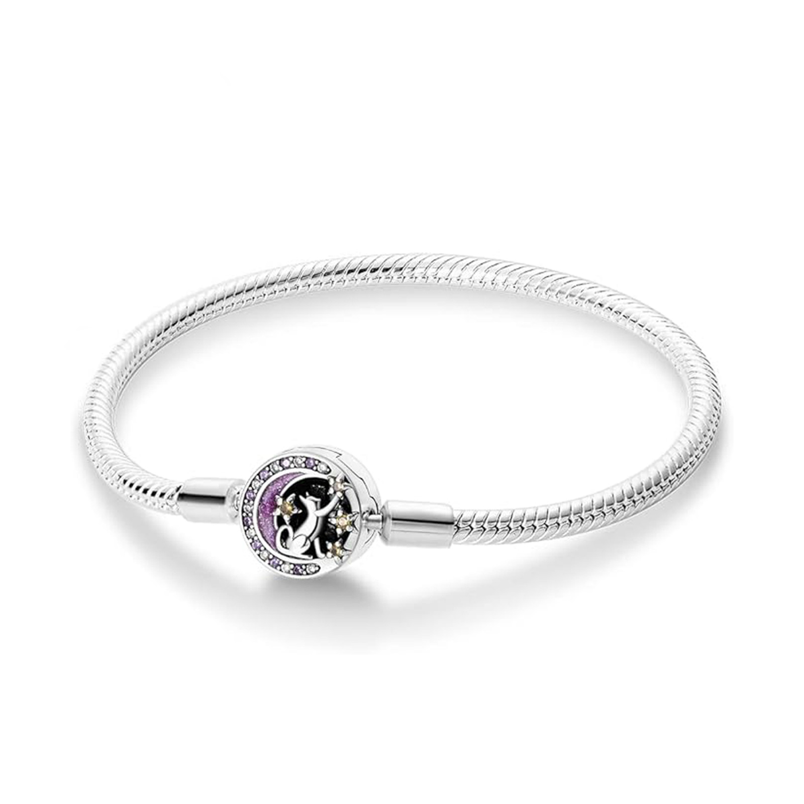 Cat On The Moon Charm Bracelet, Bracelet For Charm, Cat Bracelet, Cat Lover Gift