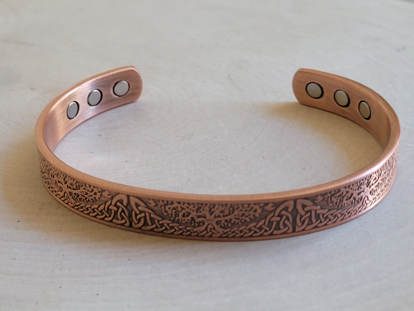 Copper Magnetic 9mm Bracelet – Arthritis Pain Therapy Energy Cuff Tree of Life