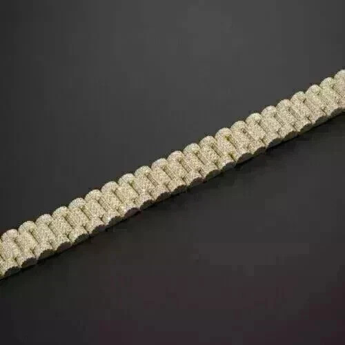 12Ct Round Cut Lab Created Diamond Men’s Tennis Bracelet 14K Yellow Gold Finish