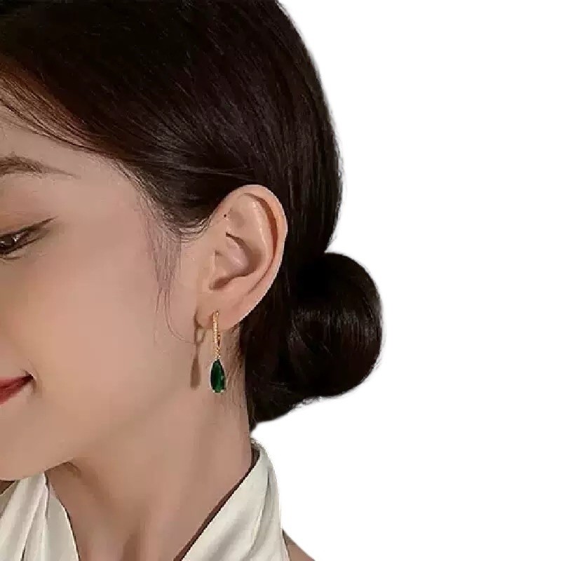 925 Silver Plated Drop Earrings Women Wedding Jewelry Set simulated glass A58