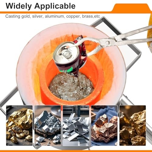 Nelyrho Graphite Crucible with Pouring Spout for Metal Melting 25kg