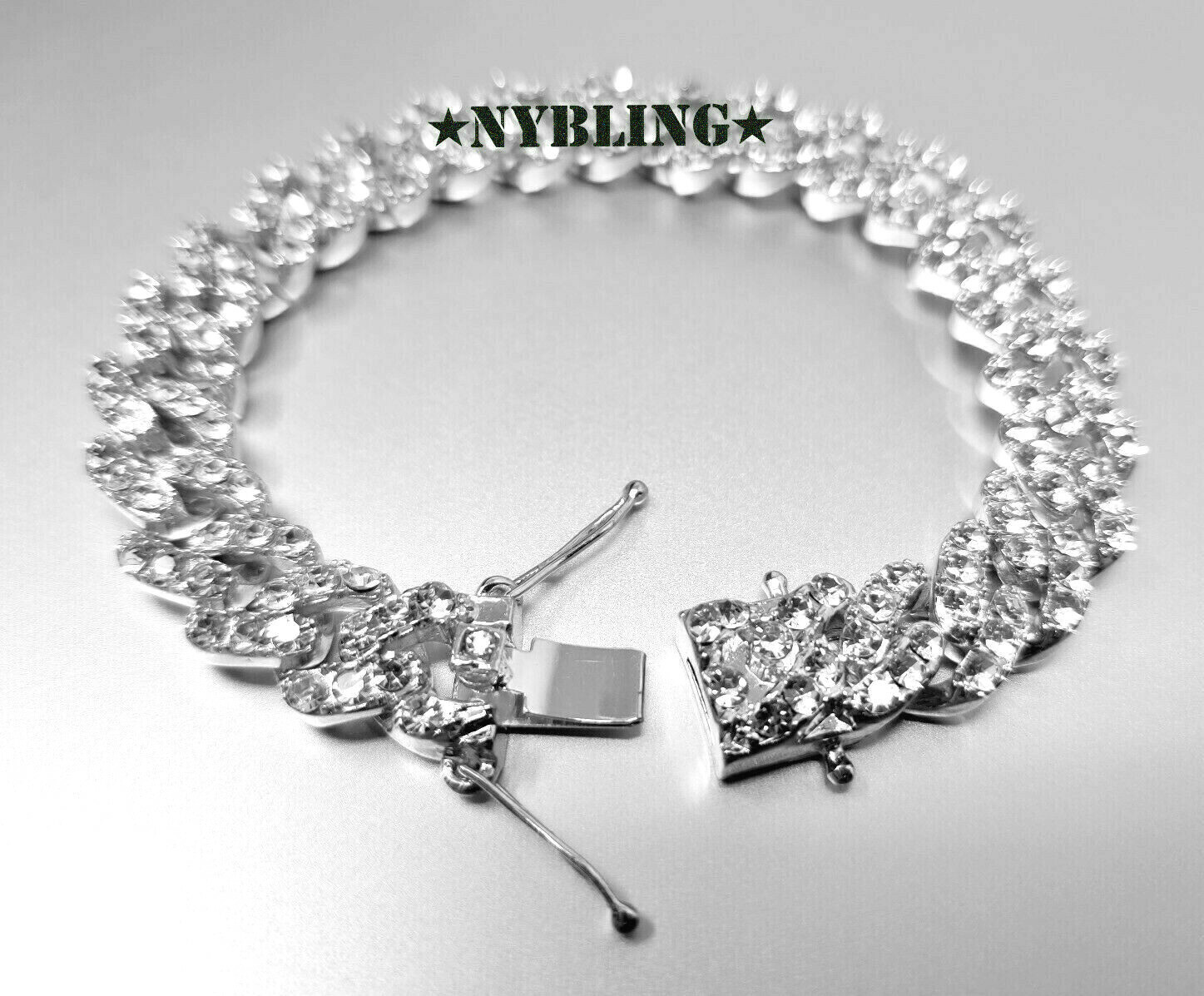 Miami Cuban Link Designer CZ Bracelet Mens Hip Hop Plated Jewelry 7.5″ – 9.5″
