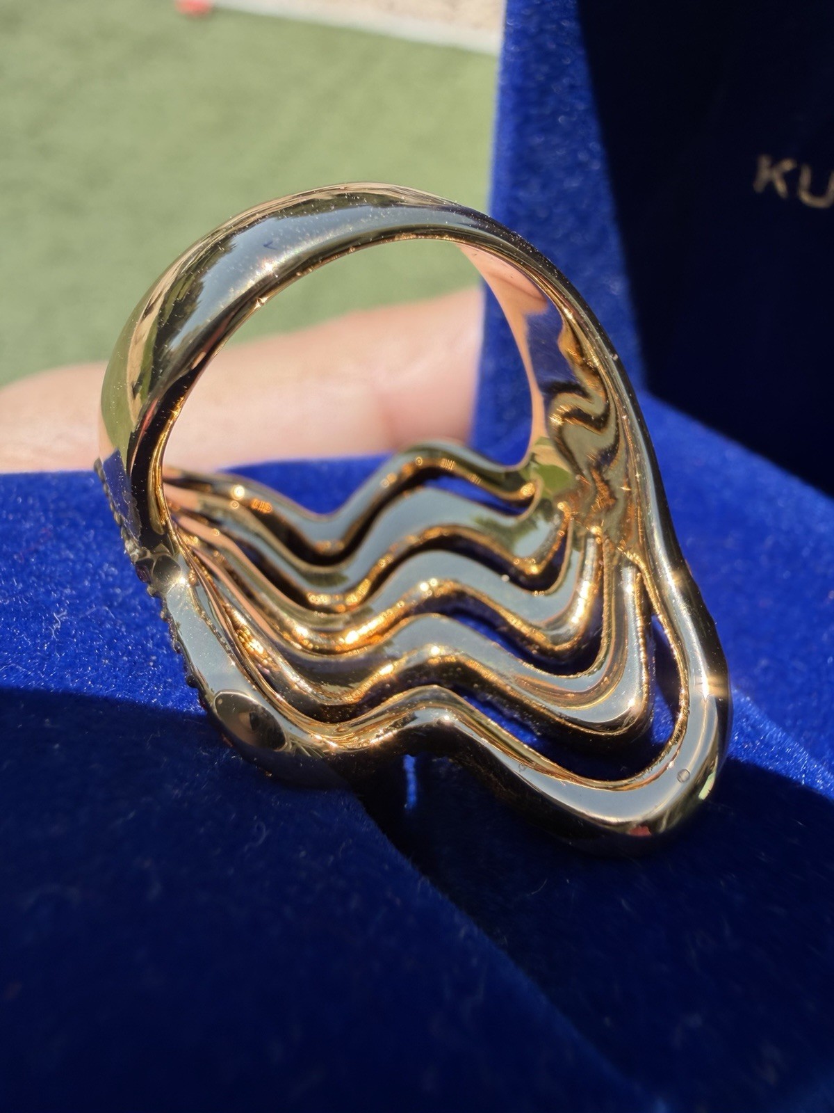 Kurt Geiger Rainbow Wave Cocktail Ring Size 7