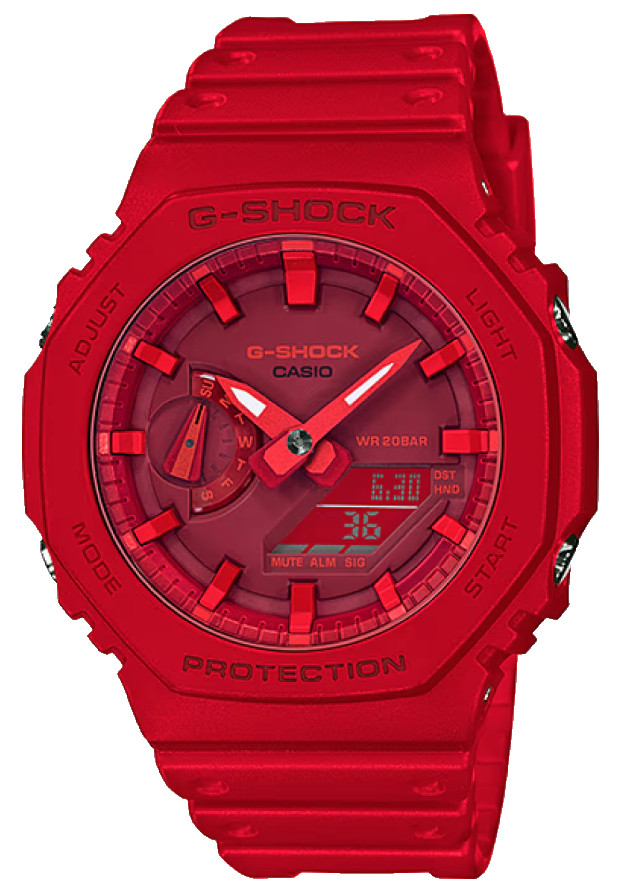 Casio G-Shock Analog/Digital Red Resin Watch GA-2100-4A/ GA2100-4A