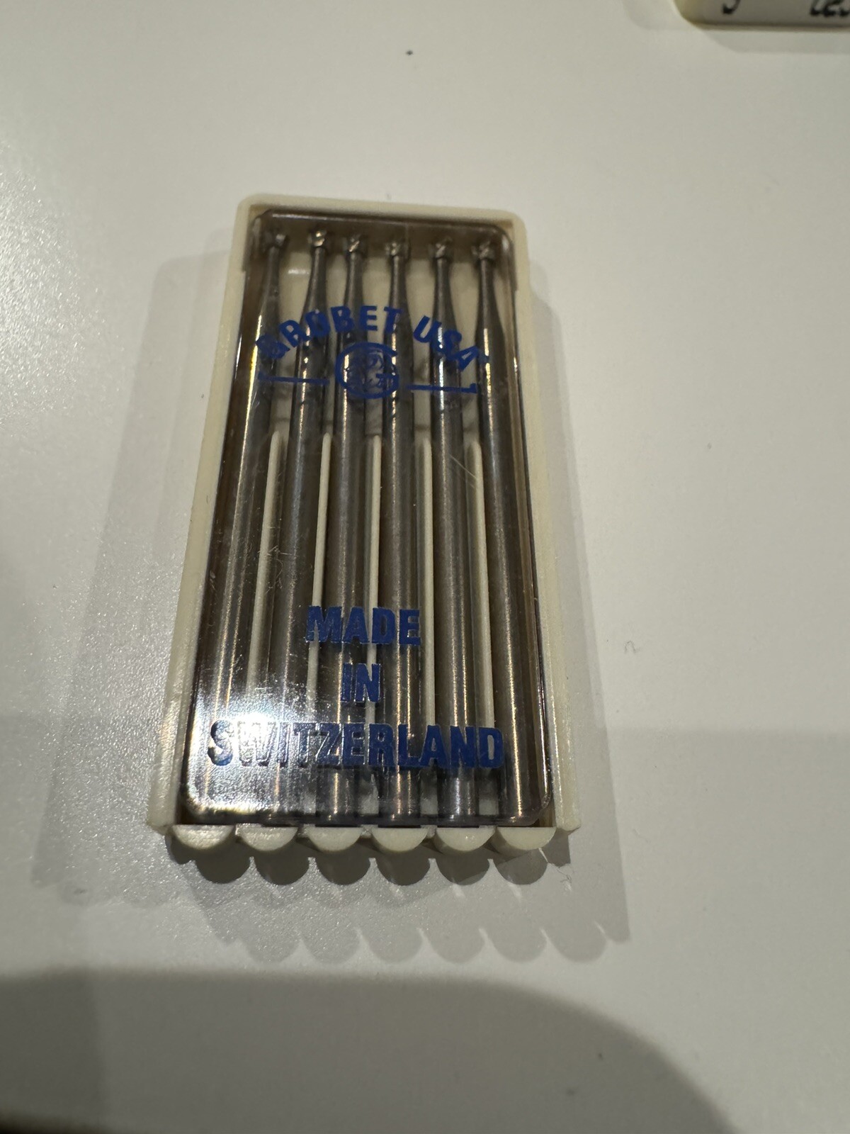 Grobet 6 Pack Inverted Cone Burs 023 NEW. Swiss Made