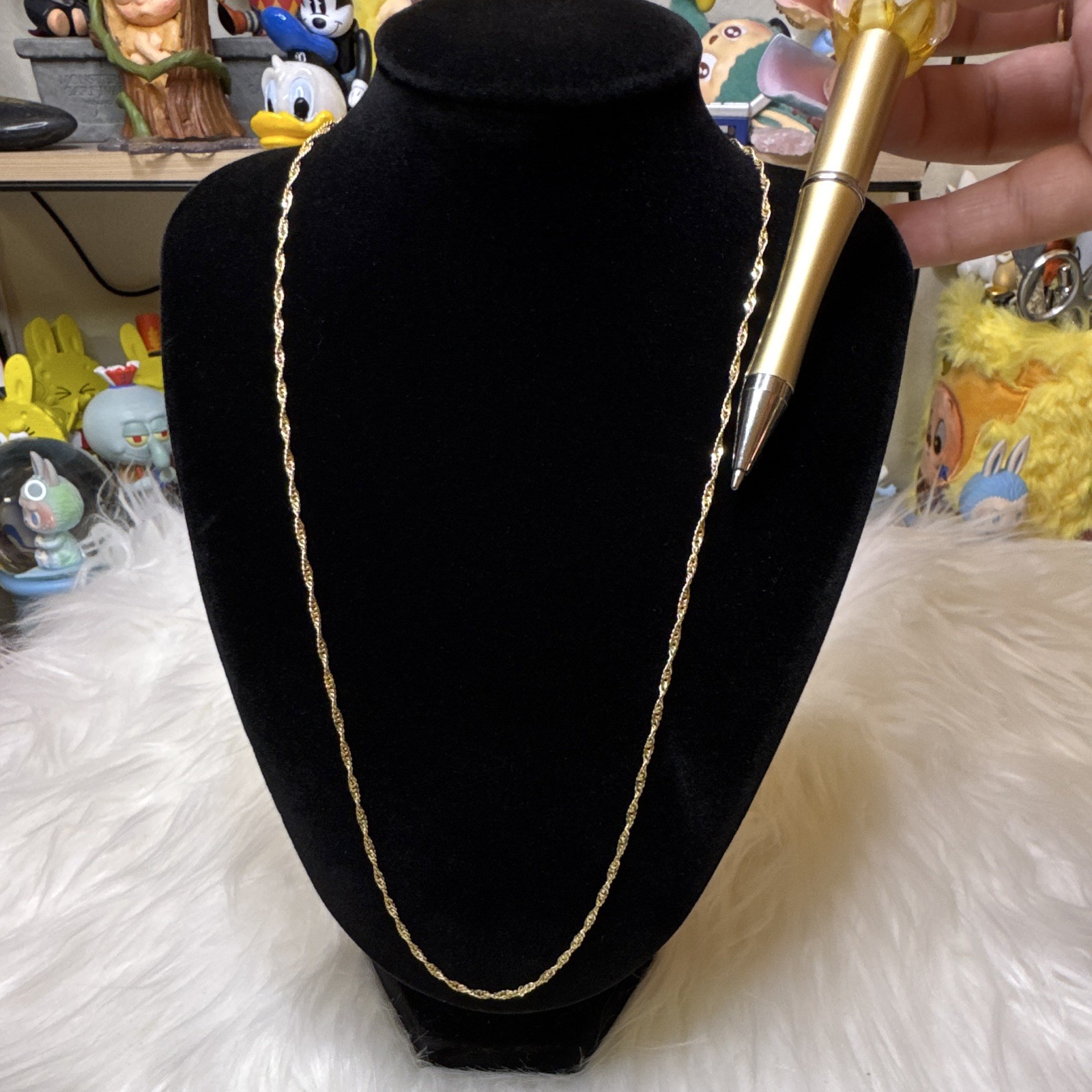 Singapore 14K Gold Filled Dainty Chain Necklace 19.5inch, 1.6mm Lobster Clasp