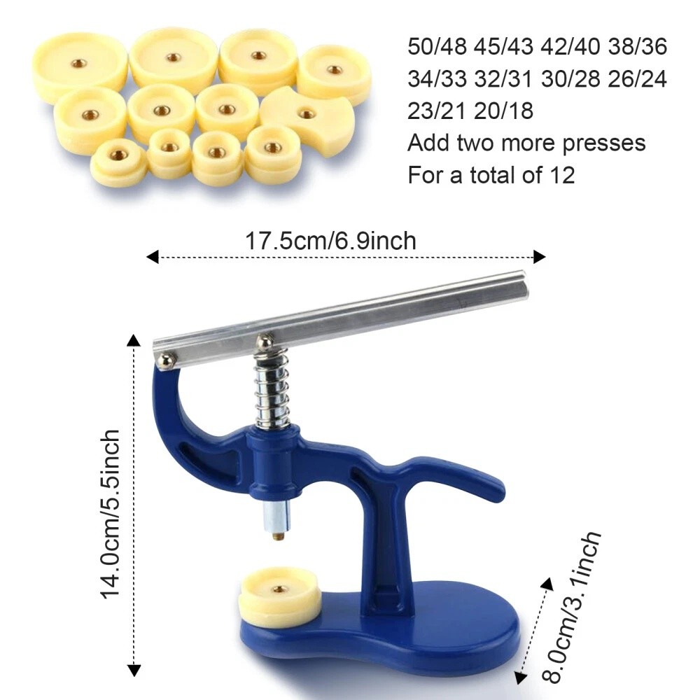 Watchmaker Tool Watch Press Set Back Case Closer Crystal Glass Fitting 18-50mm