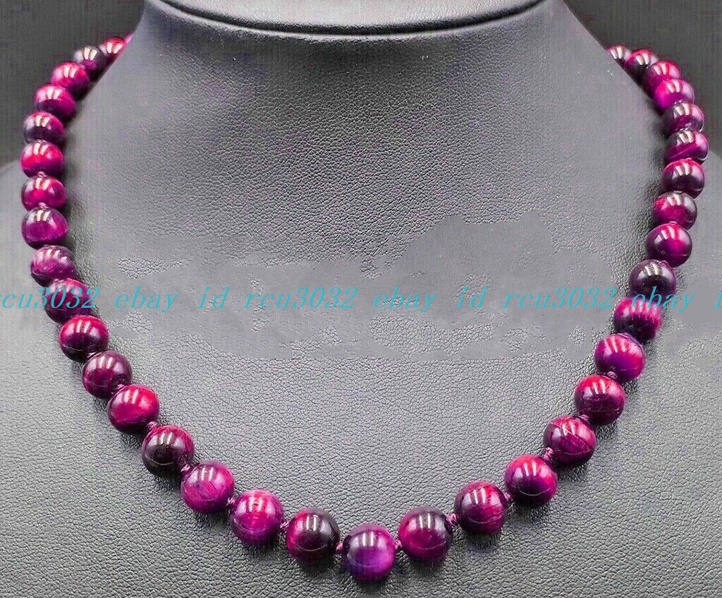 Natural 6/8/10/12mm Multicolor Tiger’s Eye Gemstone Round Beads Necklace 16-36”