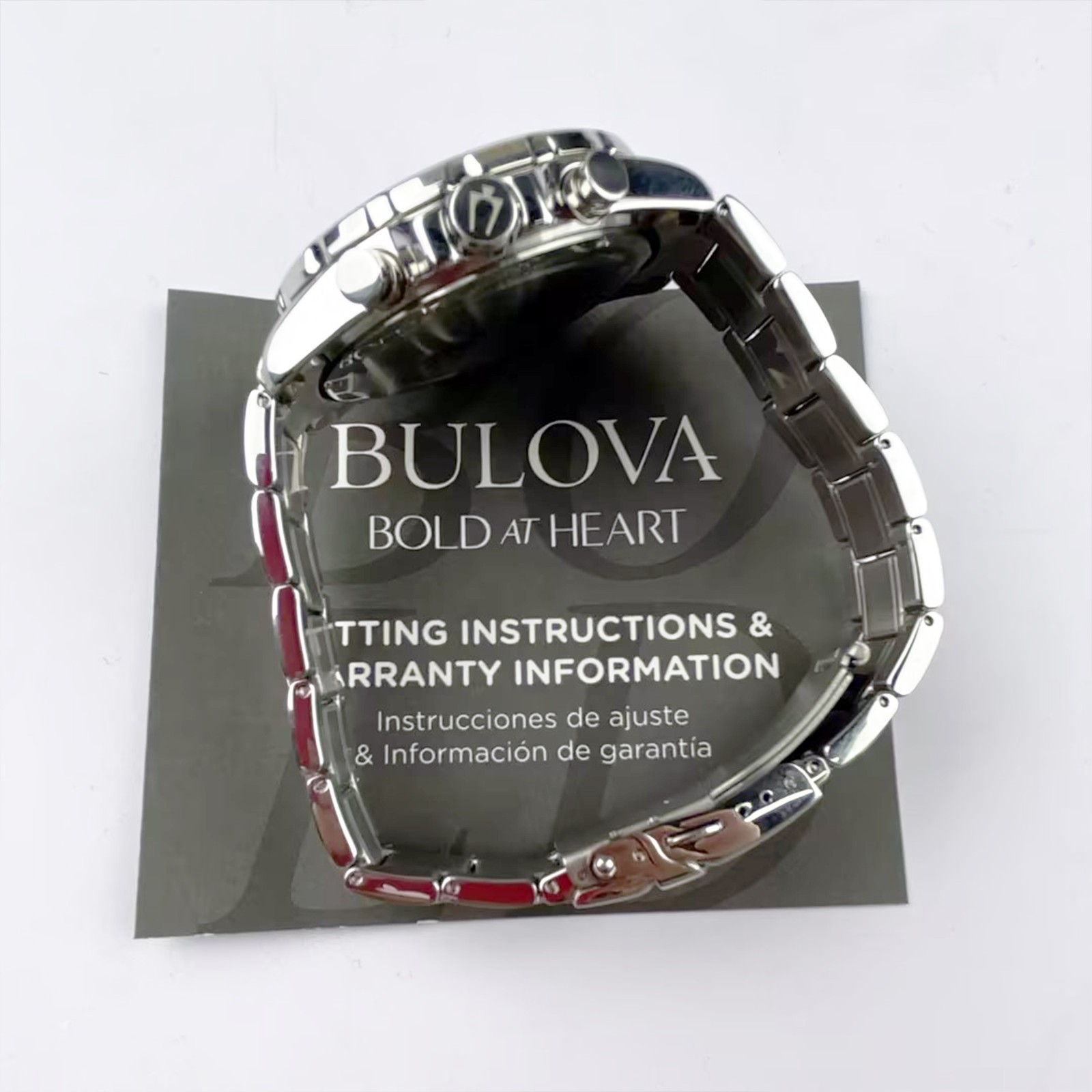 Bulova Marine Star Men Blue Dial Silver Steel Chronograph 96B256 Watch 43mm