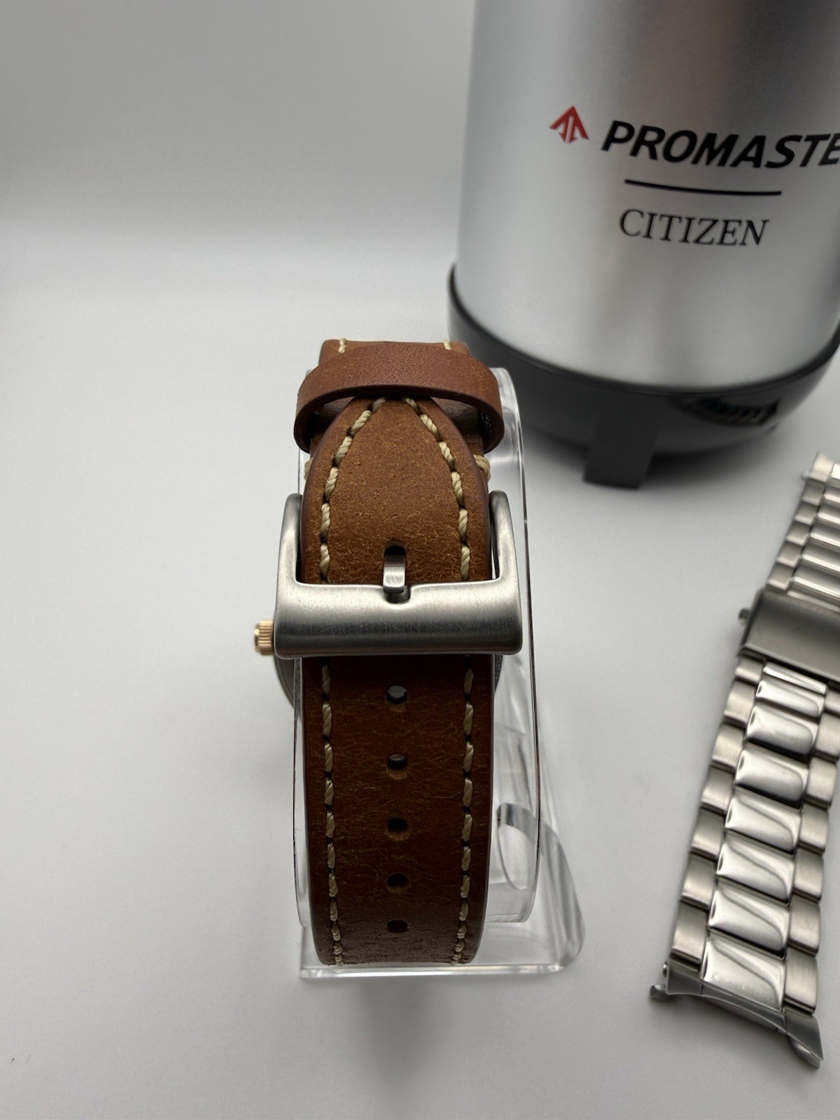 Citizen Automatic Green Dial Rose Gold Diver Style Mens Watch NJ0173-18X