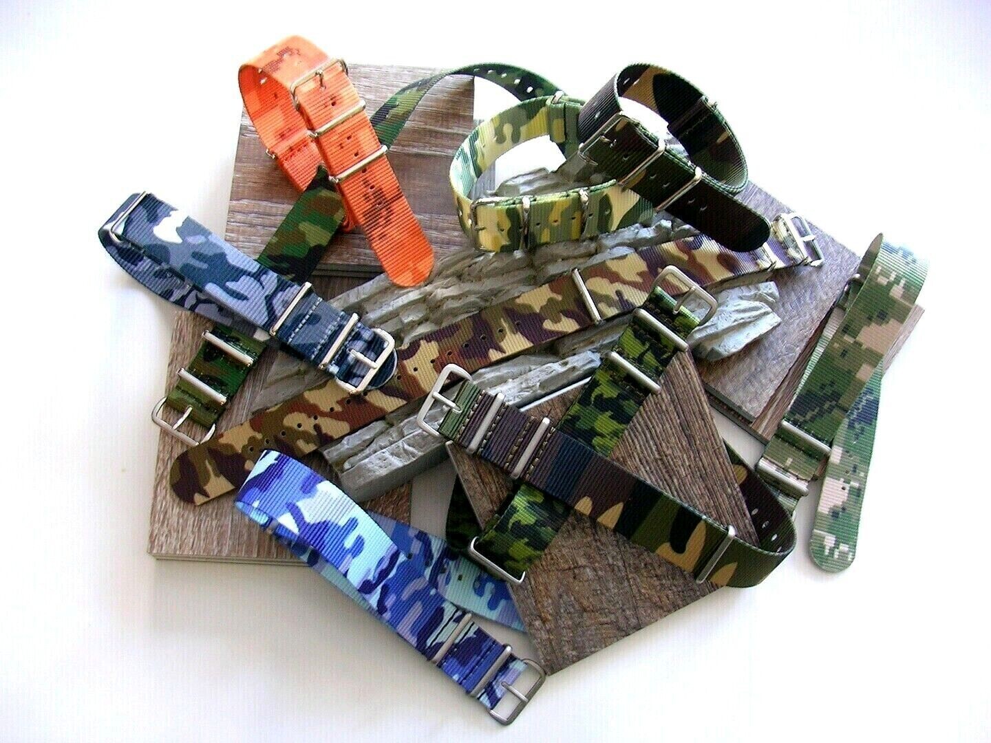 NATO ® CAMO Ballistic nylon G10 watchband Military strap RAF stitched IW SUISSE