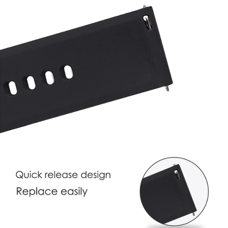 Silicone Watch Strap Band Universal Replacement 18mm 20mm 22mm Quick Fit