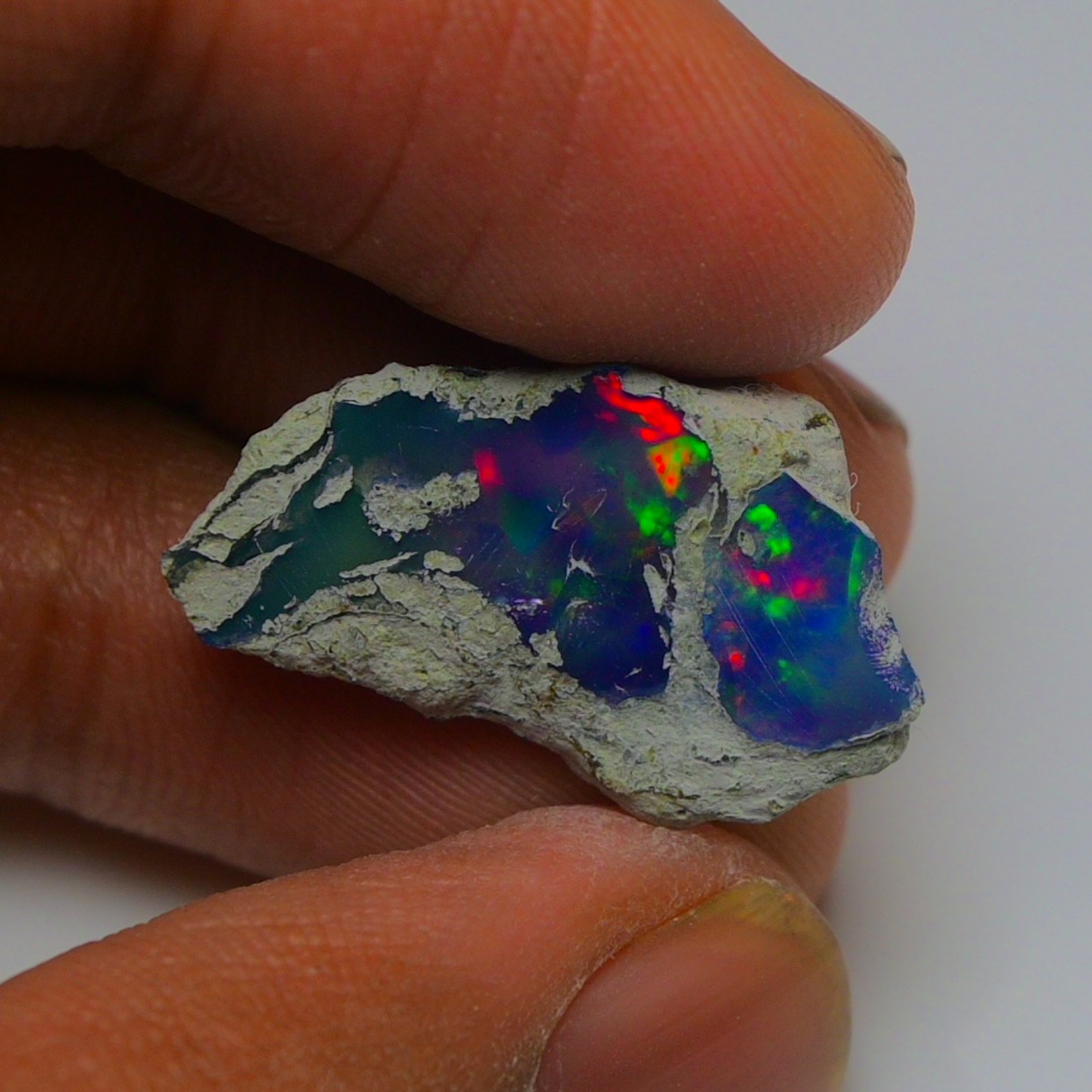 Polished Blue Opal Rough 6.80 Carats, Smoked Ethiopian Welo Opal Rough,