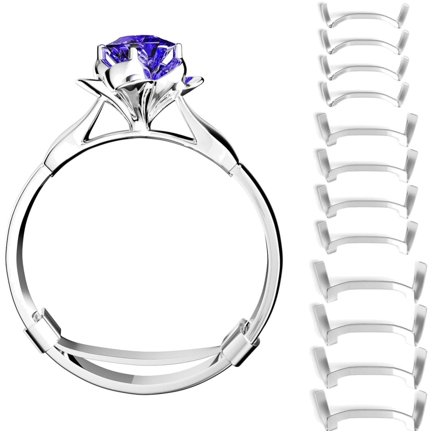 Filled Metal Ring Guard Set for Loose Rings,12 Pack 3 Sizes for Different Band W