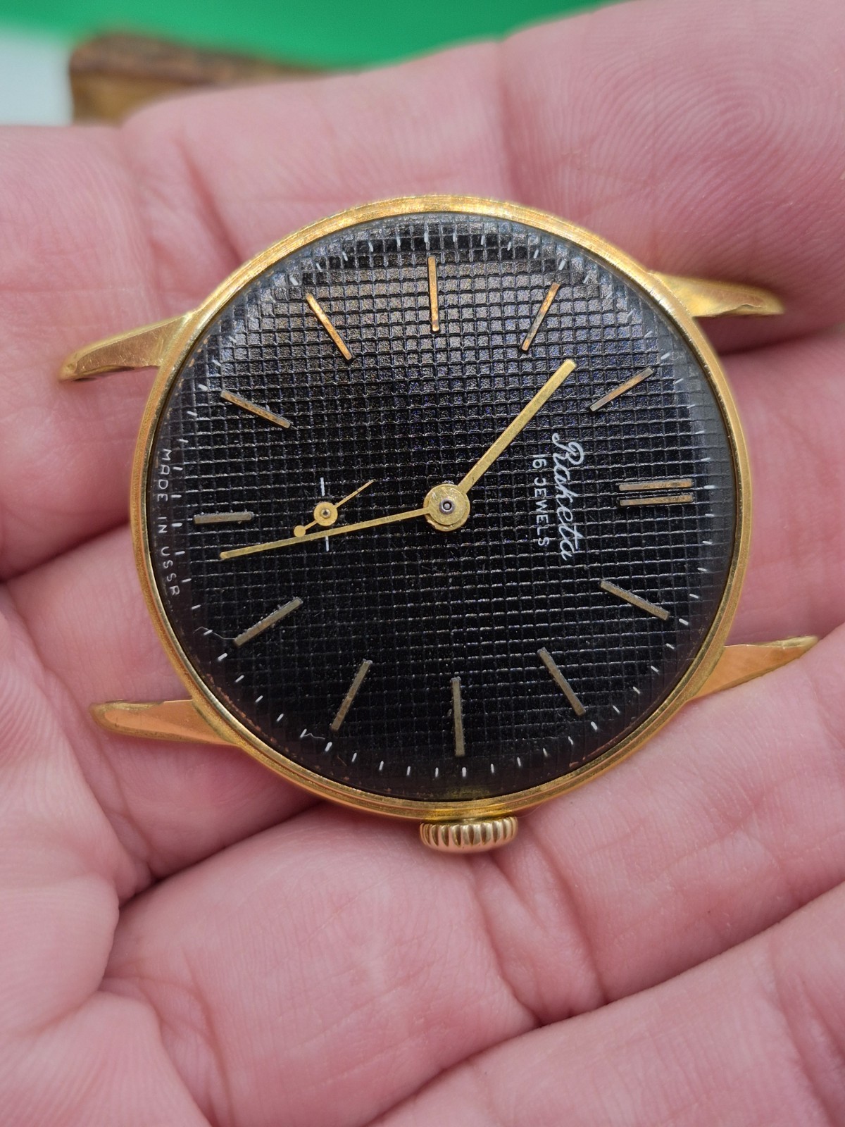 Soviet Raketa wristwatch with a gold-plated case