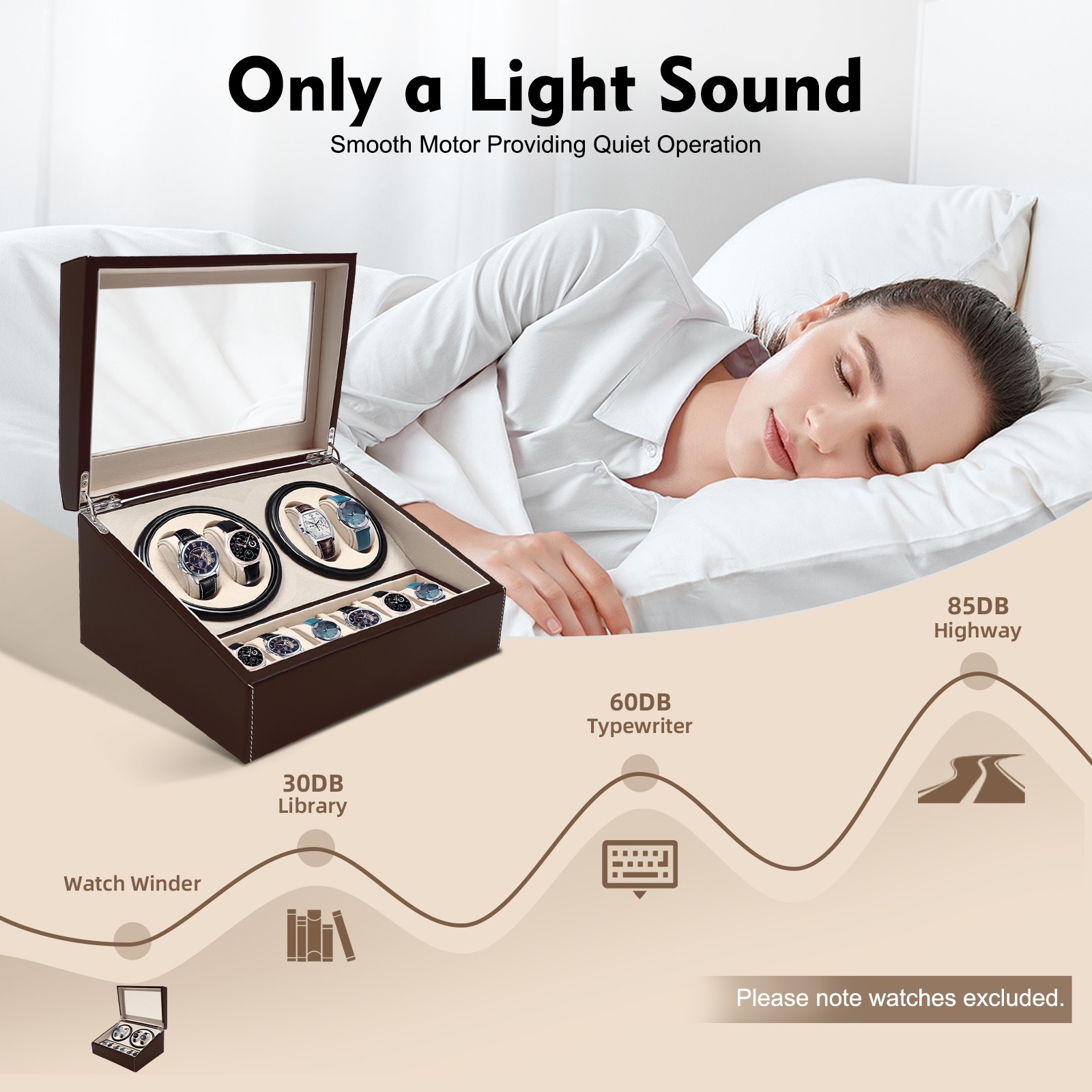 4+6 Automatic Watch Winder Watch Display Box Luxury Storage Case Self-winding