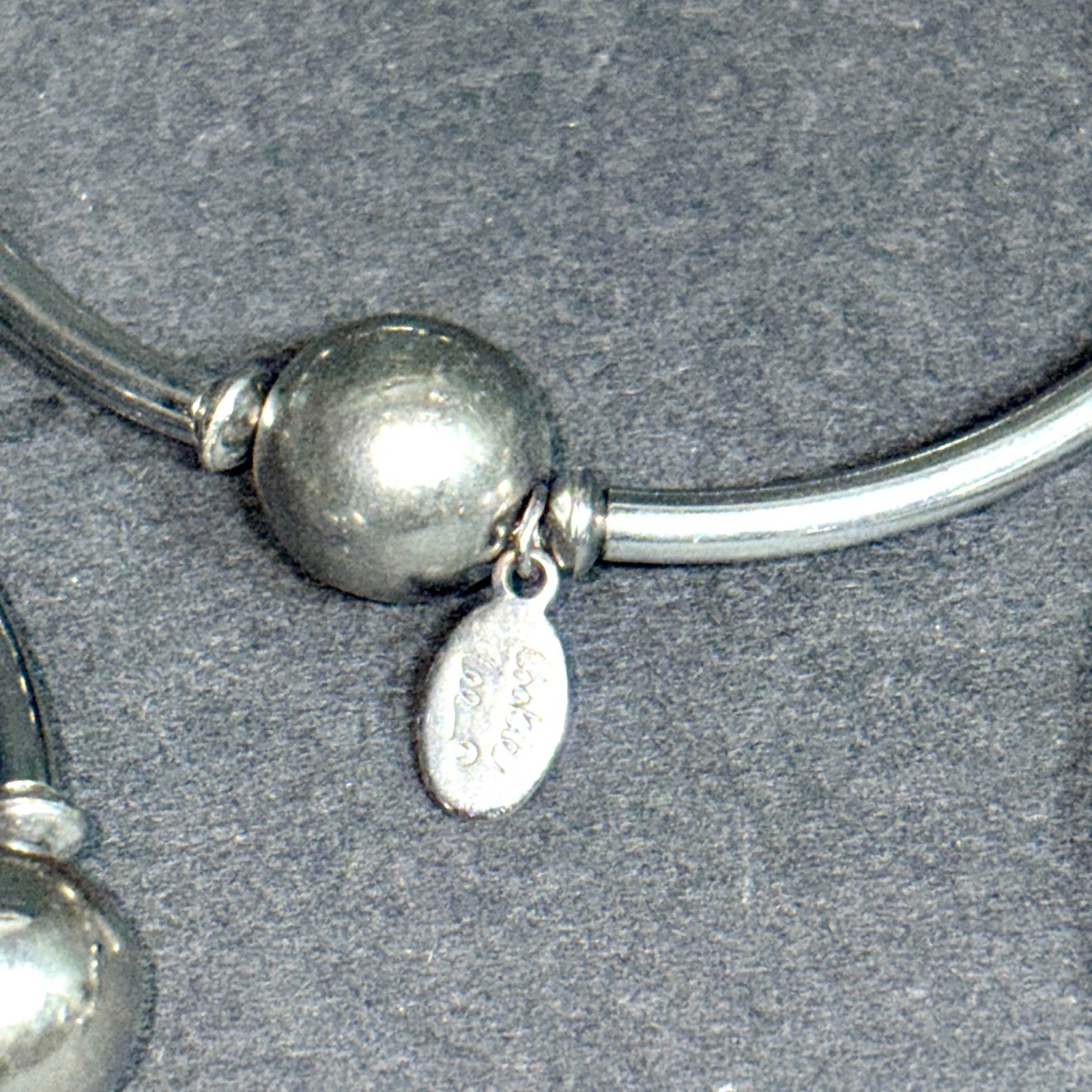 Cookie Lee Silver Tone Bead and Bar Stretch Bracelets Set of 6 Stackable