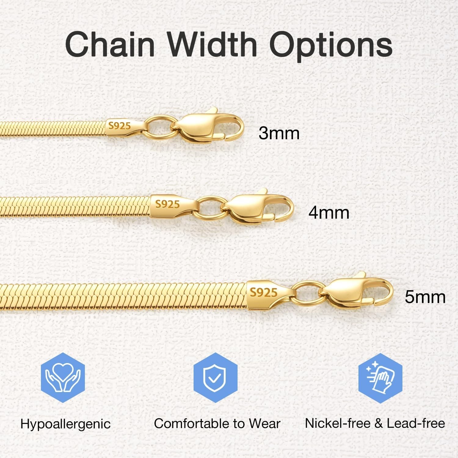 Versatile Herringbone Necklace 16-24 Inches – Gold Plated Charm for Women