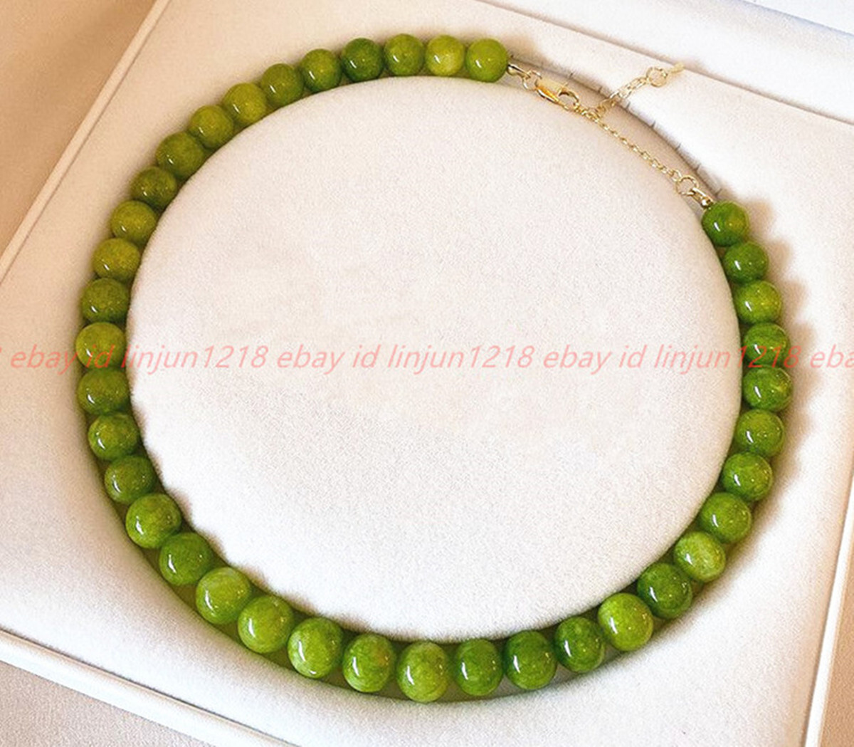 Pretty Natural 10mm Green Peridot Gemstone Round Beads Jewellry Necklace 16-36in