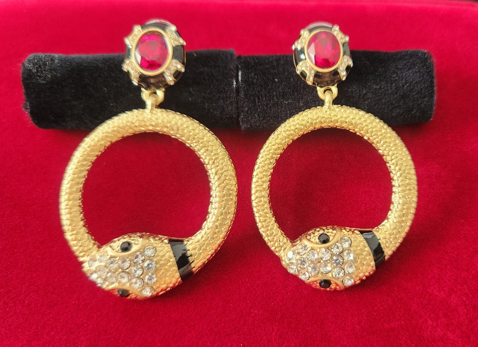 Designer Inspired Round Snake Earrings