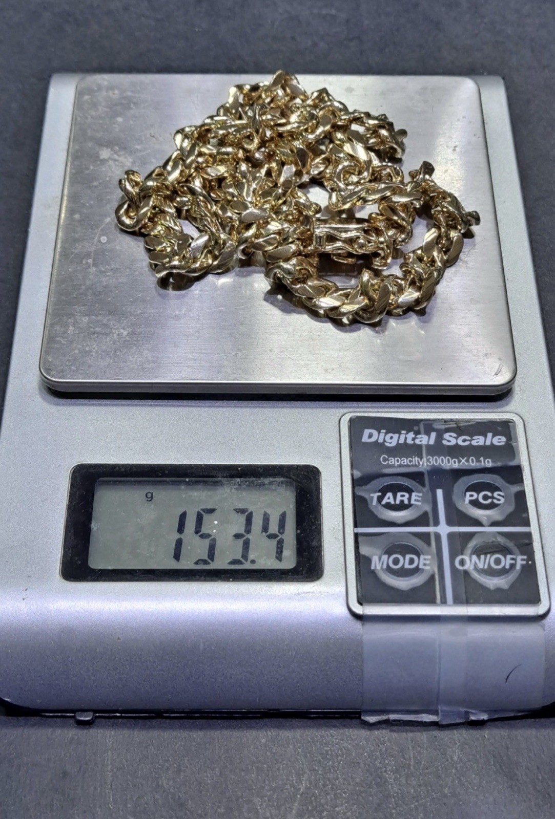 20 Inch Solid Yellow Miami Cuban Link Chain 14K Gold.