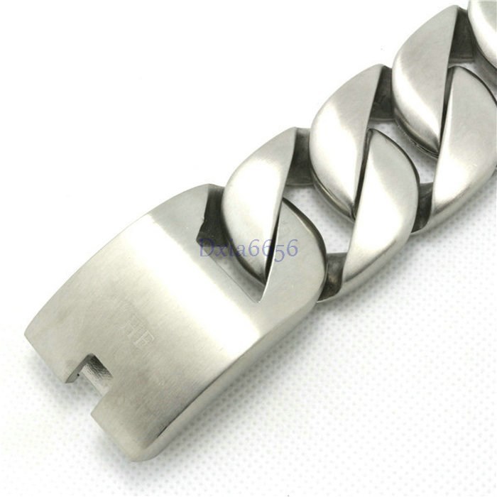 Super Heavy 31mm Wide Men Brushed Cuban Curb Chain 316L Stainless Steel Bracelet