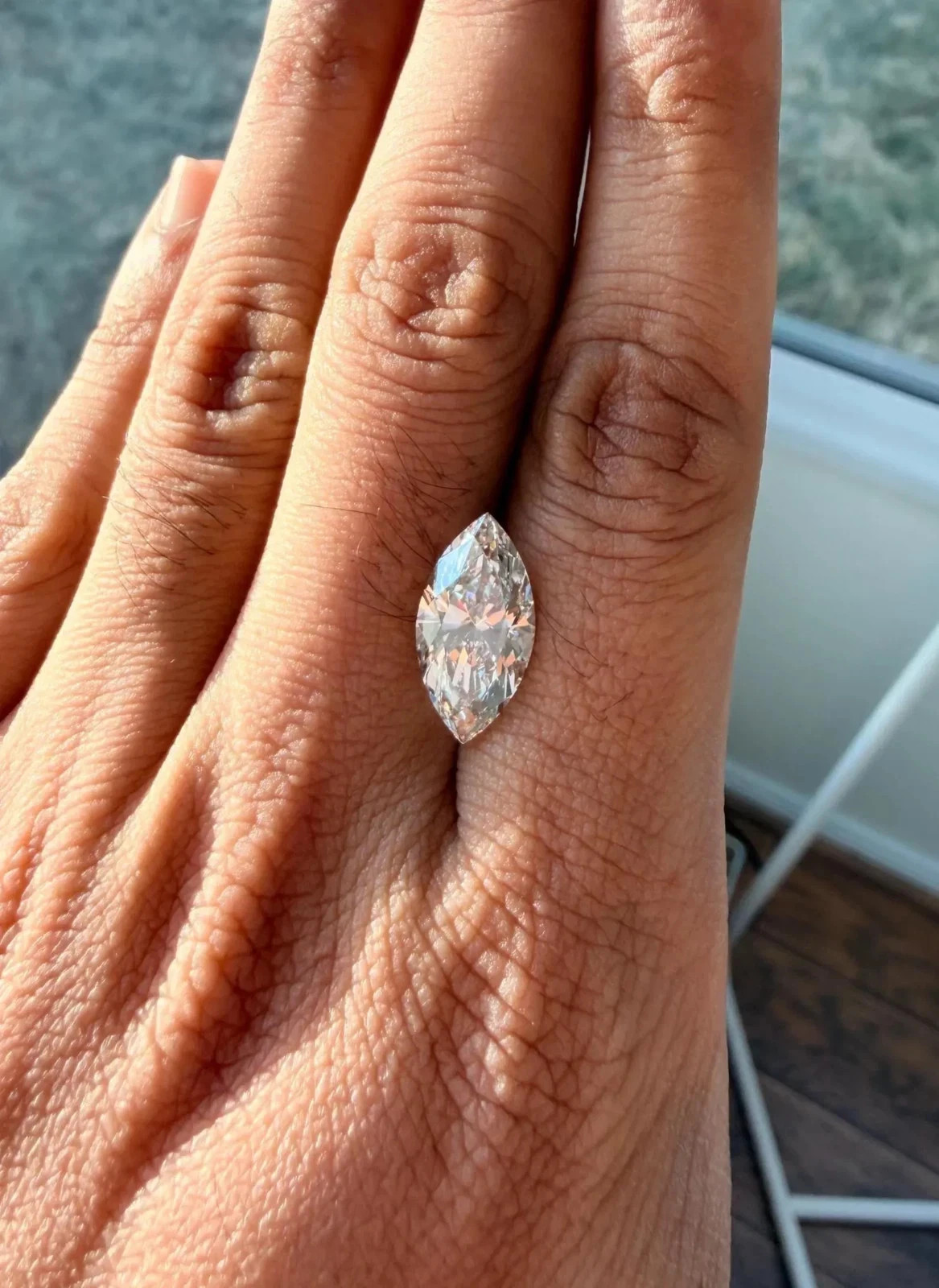 Natural White Diamond 1 CT Marquise Cut 5×10 mm VVS1 D Grade Certified Stone B12