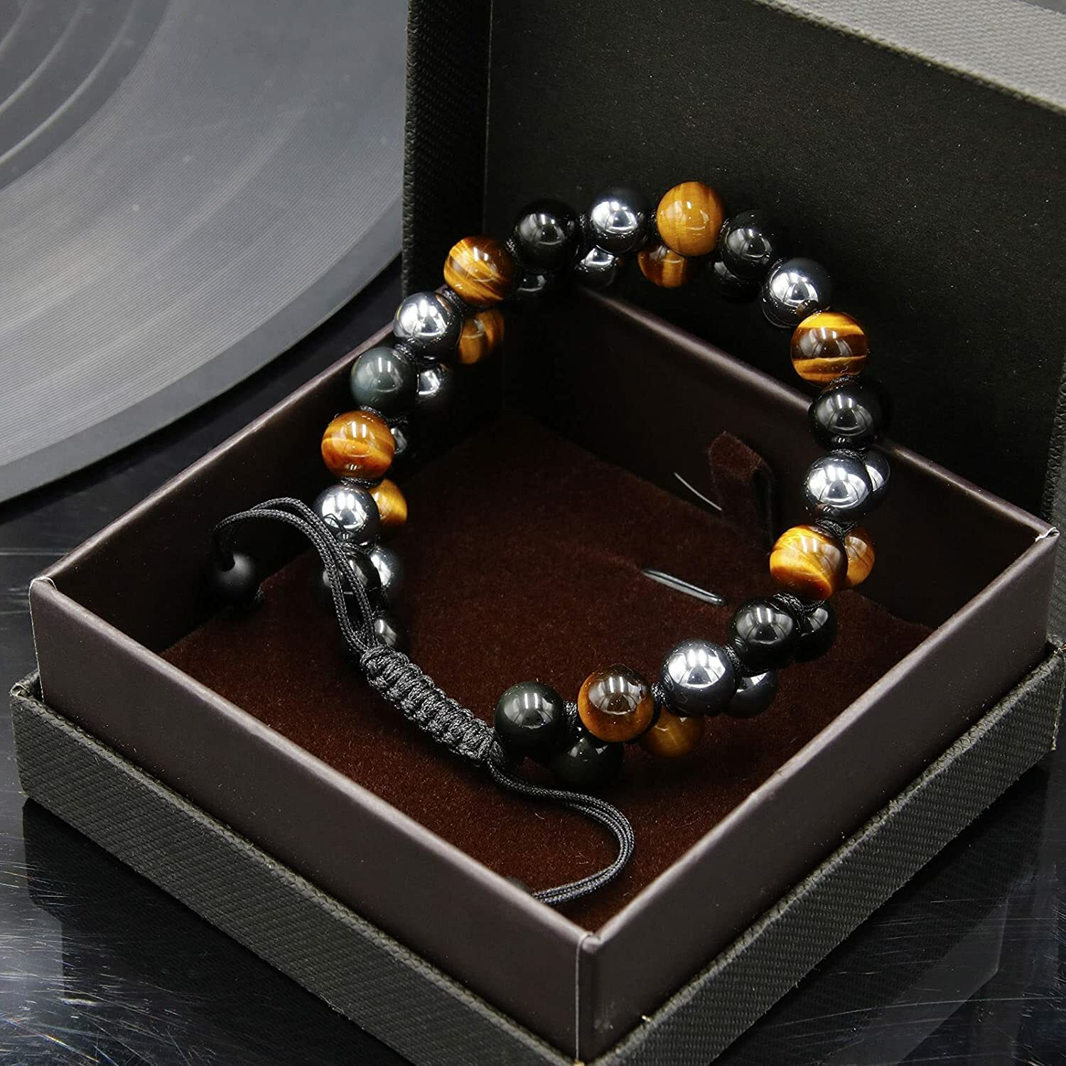 Natural Stone Bead Double Layer Braided Bracelet Bangles Healing Therapy Jewelry