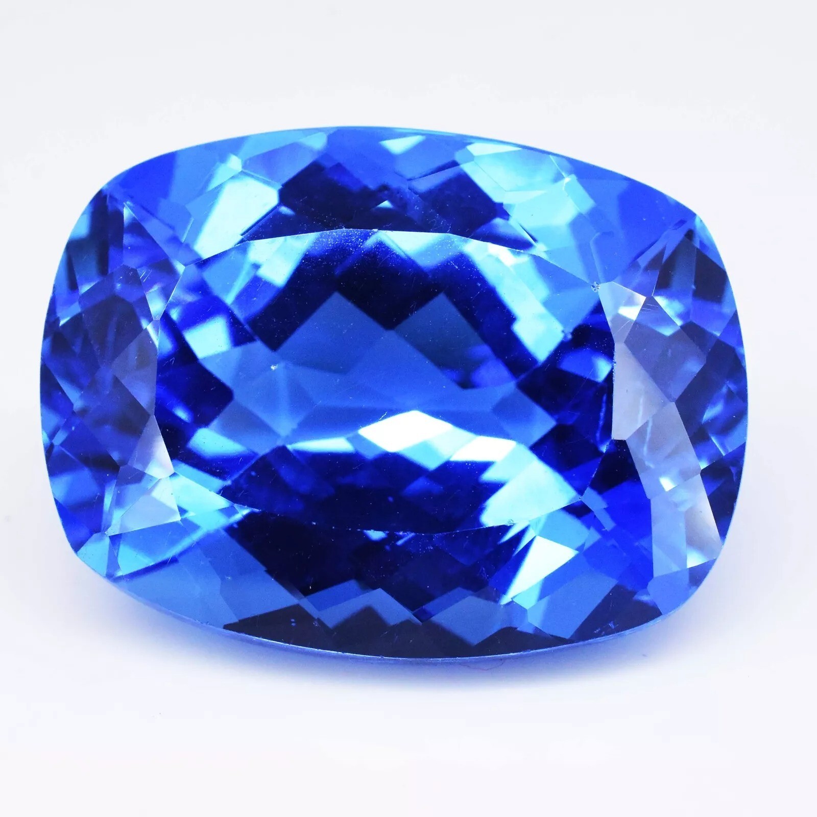 Glossy Blue Sapphire 98-100 Ct Natural Cushion Cut Cambodian Certified Gemstone