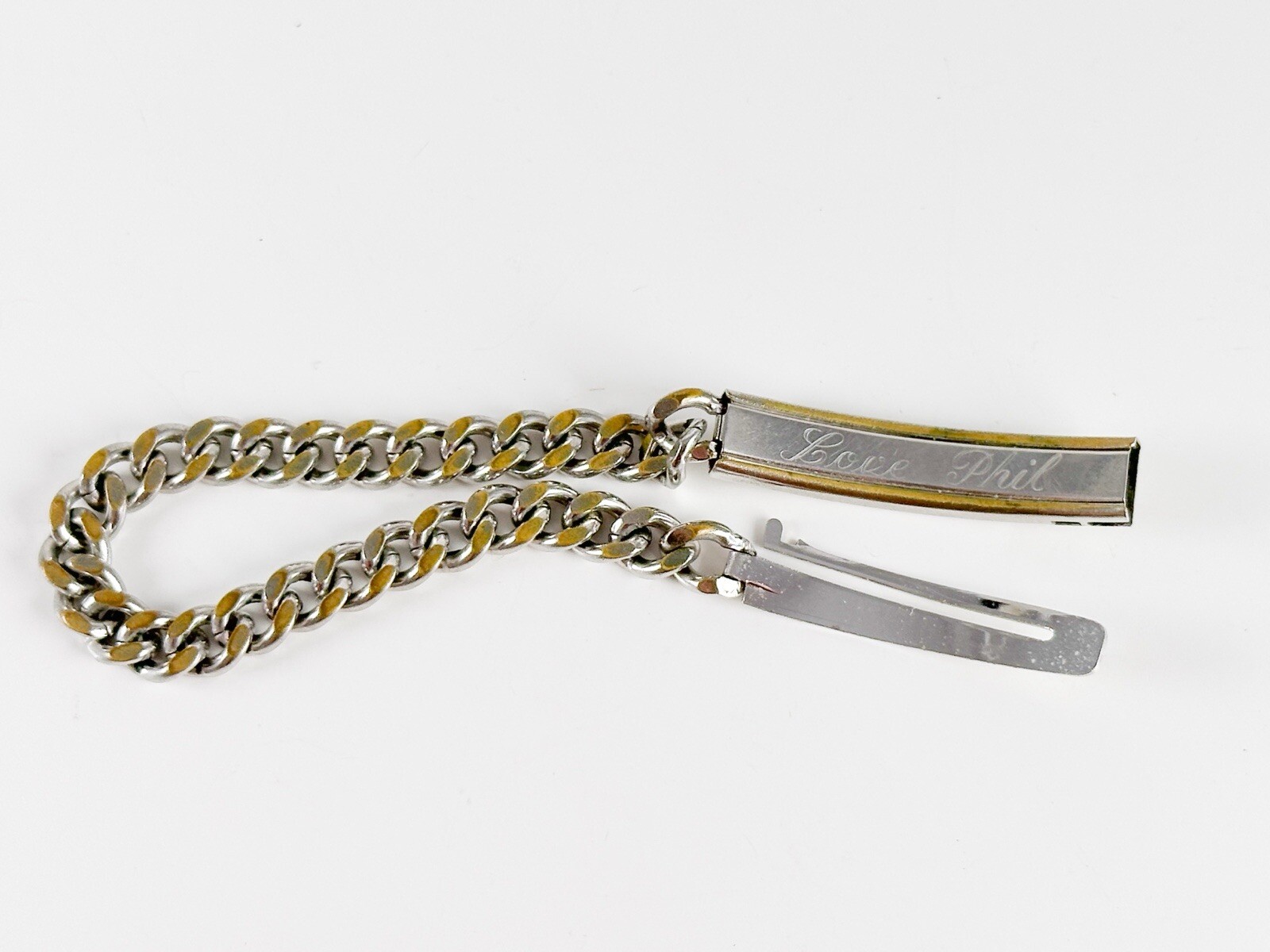 “Debbie“ Speidel USA ID Identification Bracelet Vintage Silver Tone Cuban Ladies