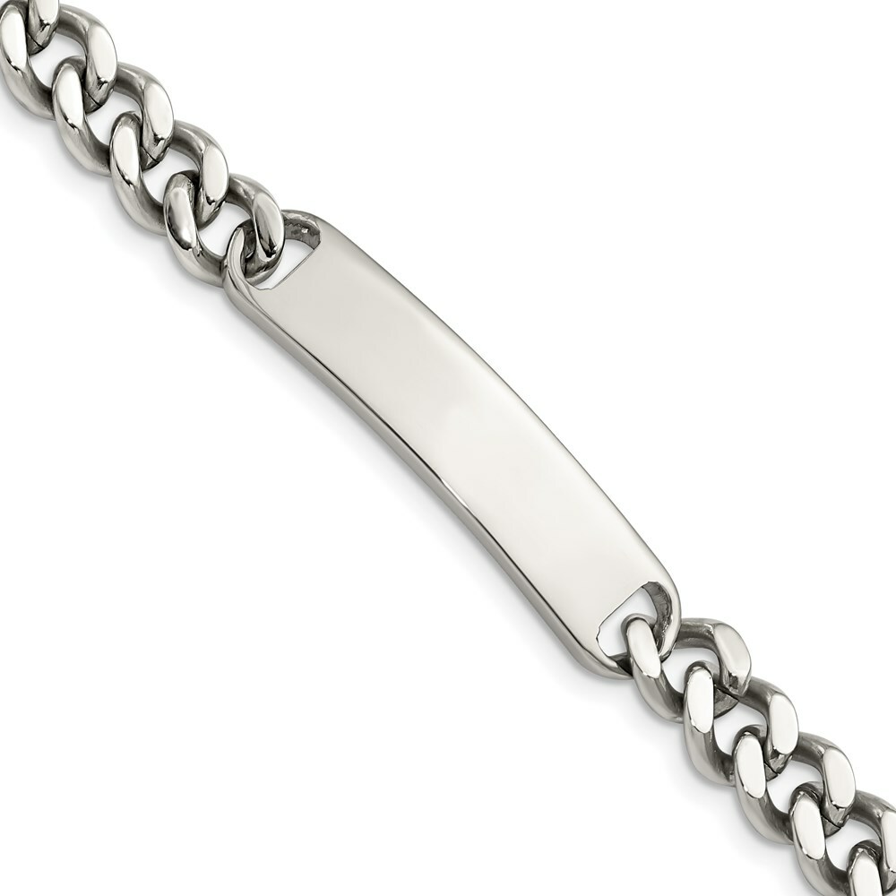 Stainless Steel ID Plate 8.5in Polished Bracelet