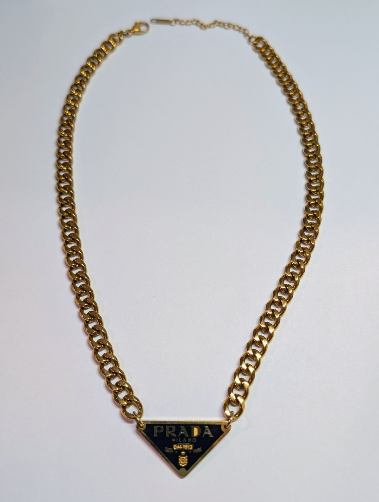 18k Gold Plated Prada Rework Necklace