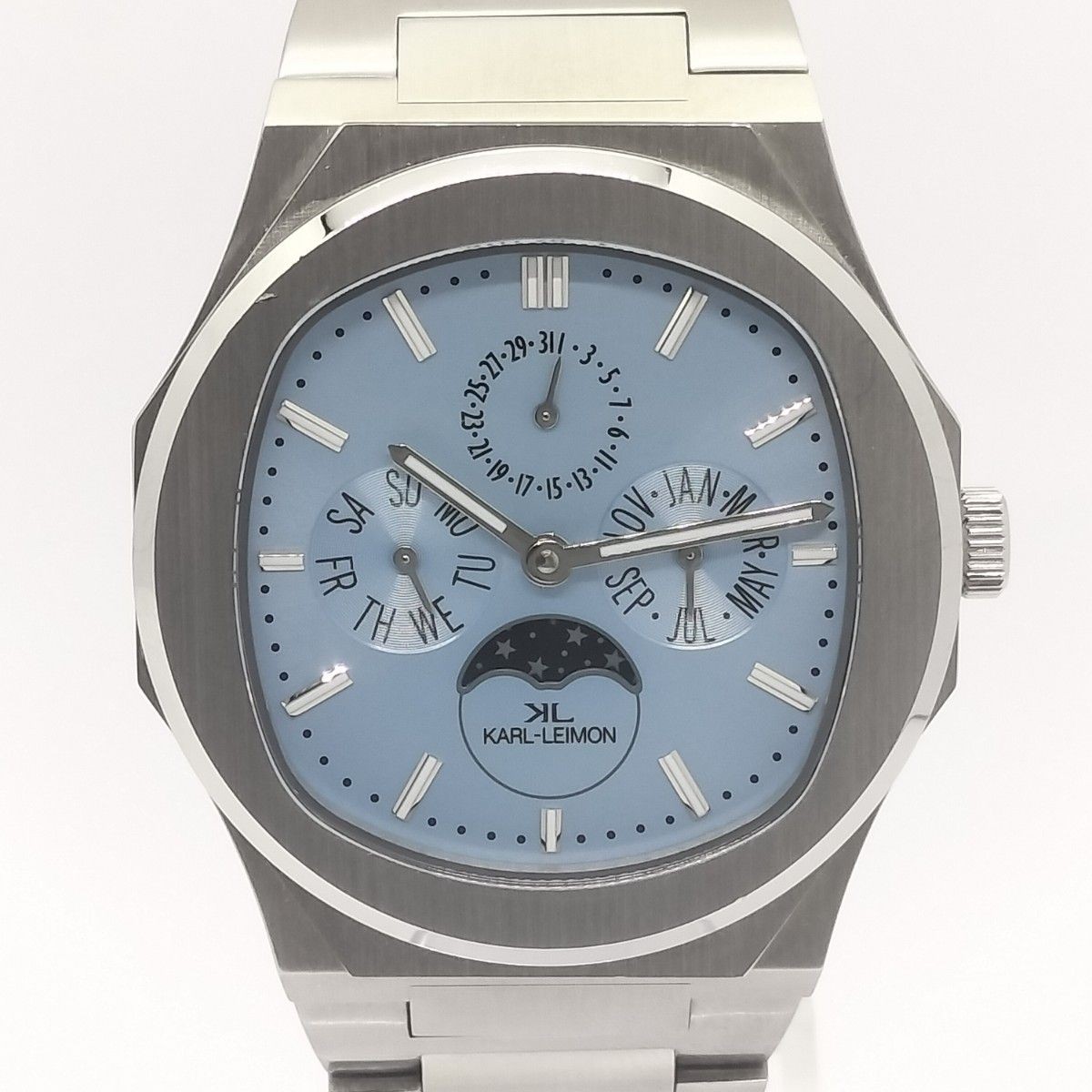 KARL-LEIMON M1IB01 Majesty Ice Blue Moonphase Quartz Watch Box Japan