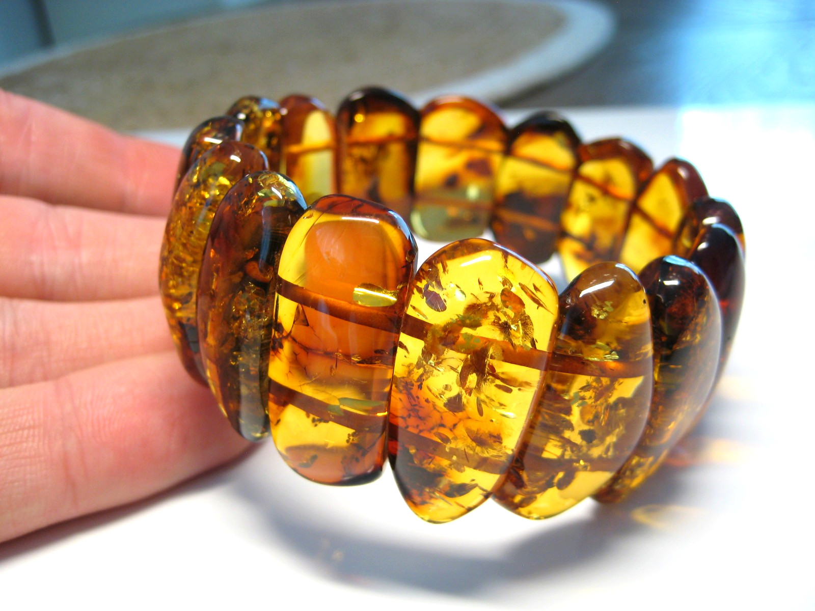 Genuine Massive Huge Cognac Amber Baltic Amber Bracelet 40 gr 7.5-8 in !!!