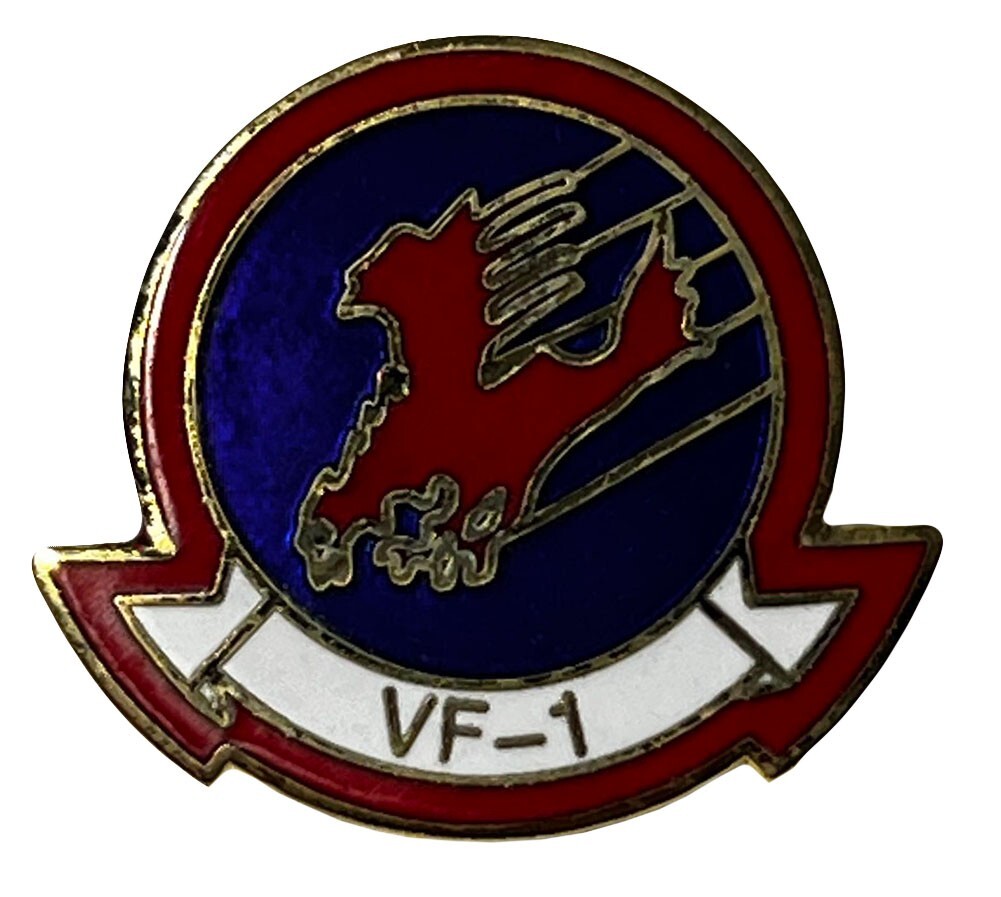 US Navy VF-1 Fighter Squadron Motorcycle Hat Cap Lapel Pin M-364