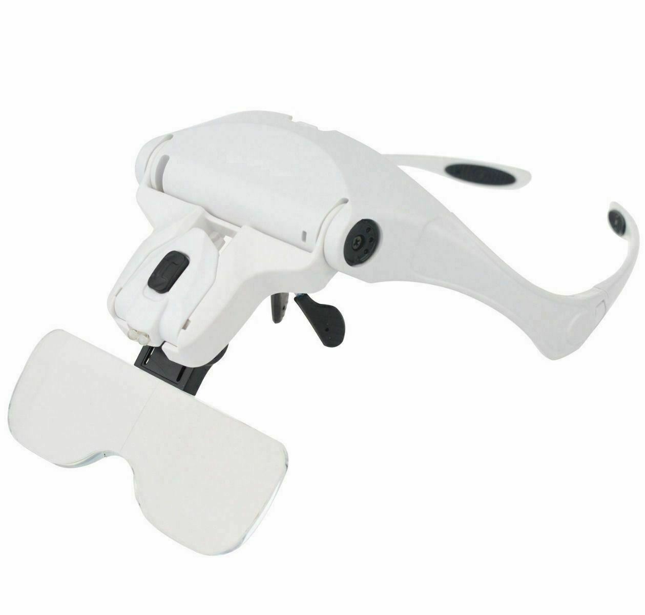 Magnifying Glass LED Light Head Loupe Jeweler Watch Bright Magnifier with 5 Lens