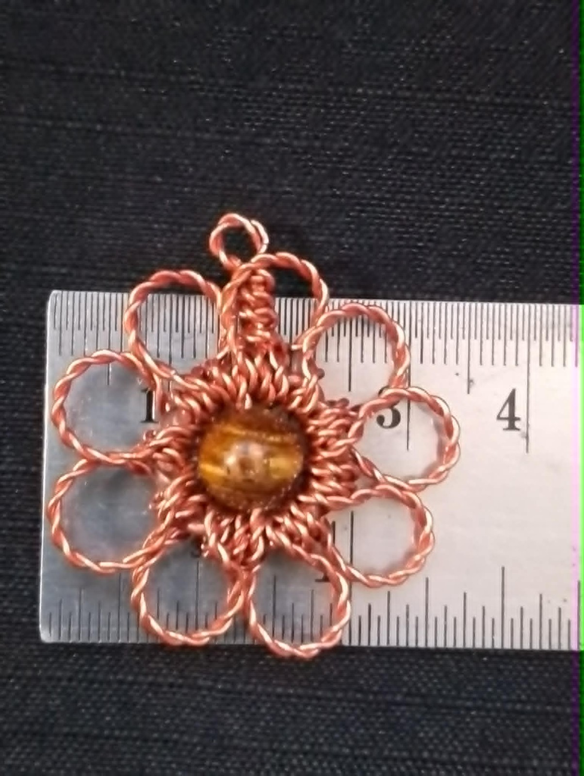 Flower Copper Pendant Wire Wrapped Tiger Eye Energy Health Luck Jewelry #PM1