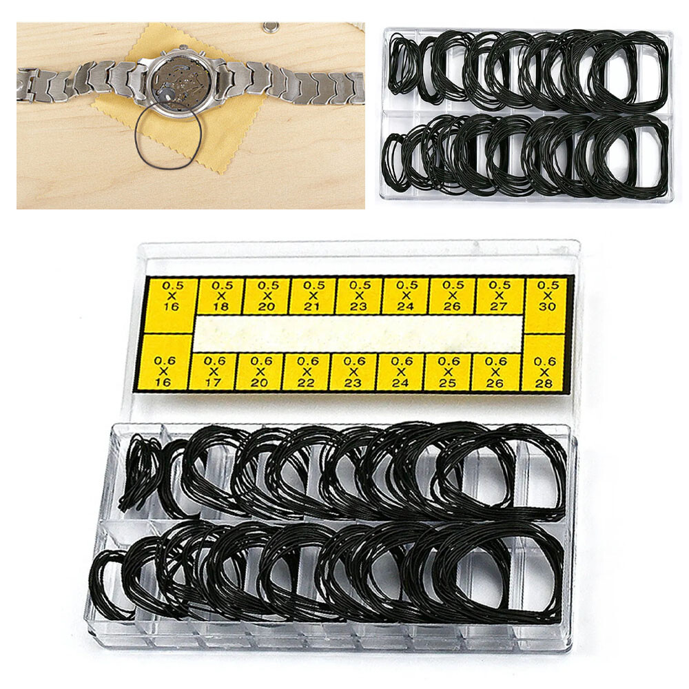 1 Box of Rubber Watch Case Gasket Watch Seal Washers Watch Back Gaskets Kit