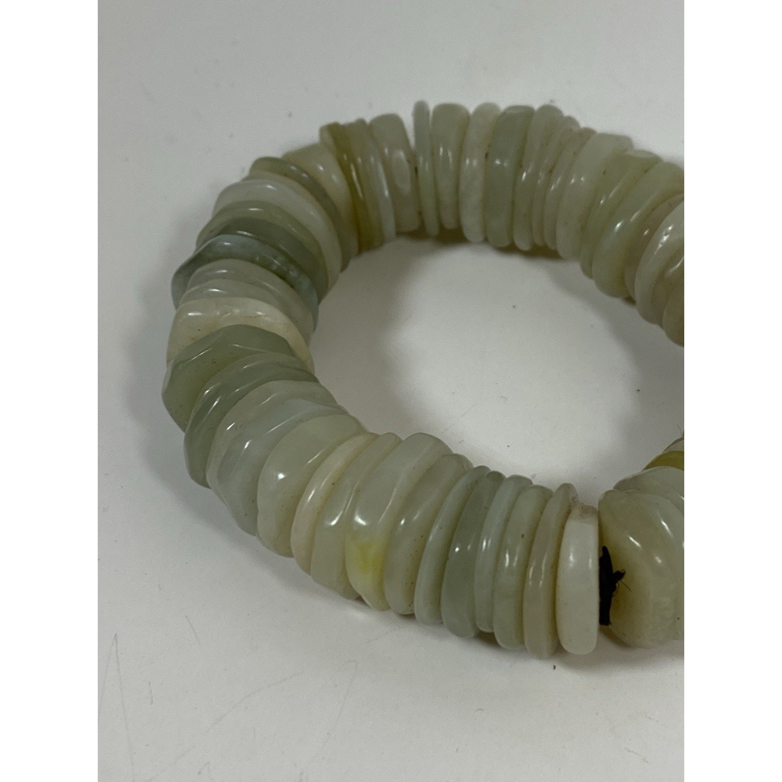 Chinese Hetain Jade Disc Prayer Bracelet