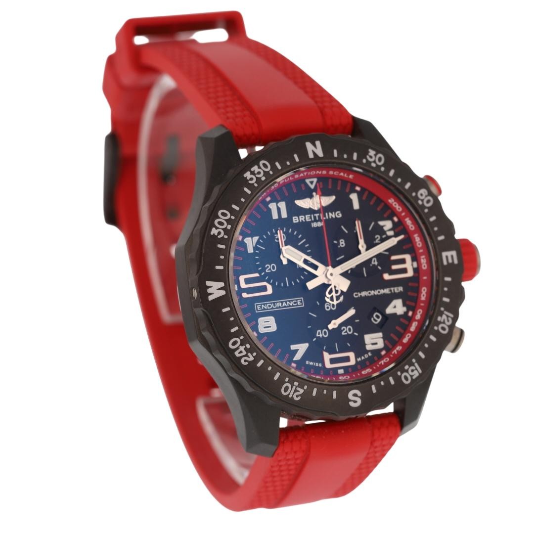 Breitling Endurance Pro 38mm Black Dial Quartz Red Rubber Strap Men’s Wristwatch