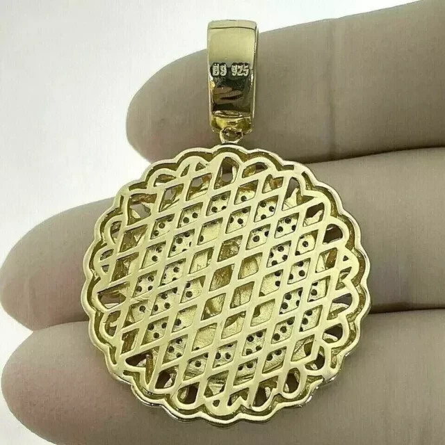 2.20 Ct Round Lab Created Diamond Praying Hands Pendant 14K Yellow Gold Plated