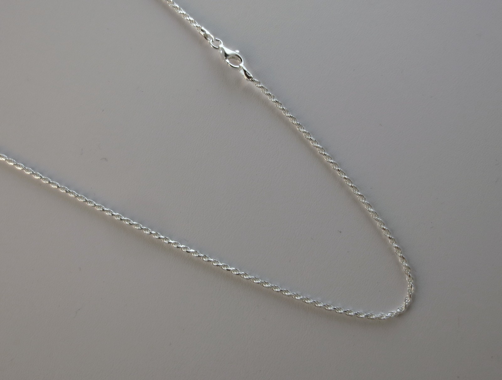 16 inch D/C Rope Chain .925 Sterling Silver, 1.5mm,1.8mm,2.5mm,3mm,4mm Necklace