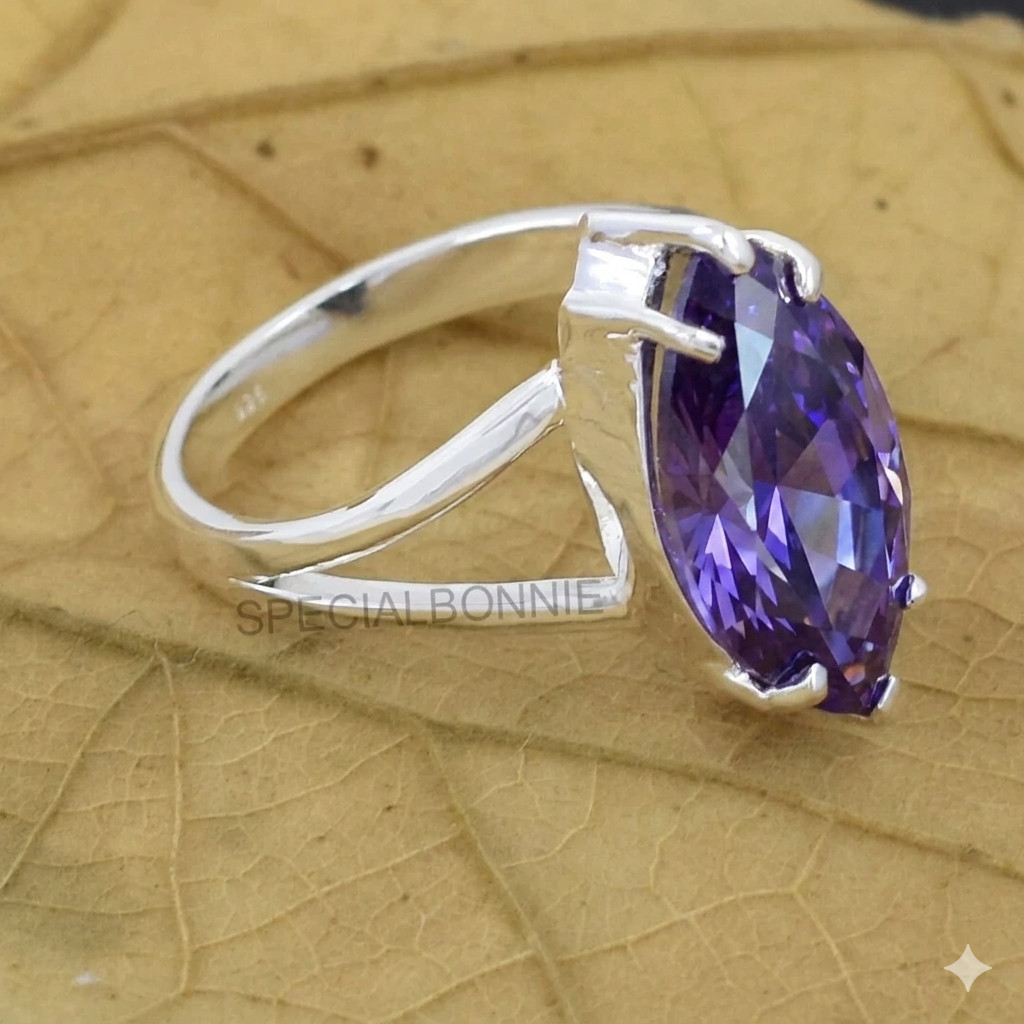 Elegant 3 Ct Certified Purple Diamond Solitaire Ring-Great Shine-Tariffs FREE