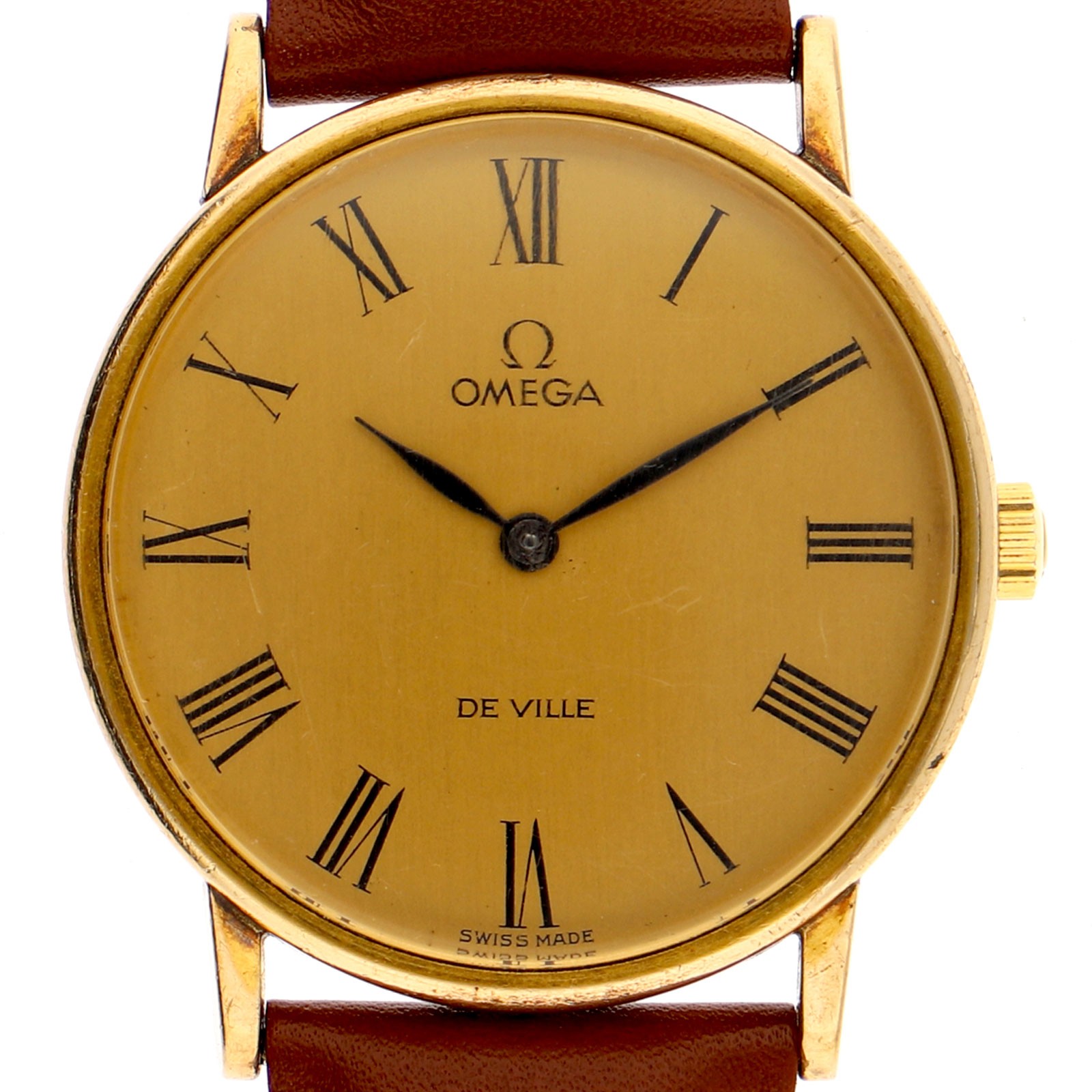 OMEGA 111.14 De Ville gold Dial Manual Gold Filled Stainless Steel leather