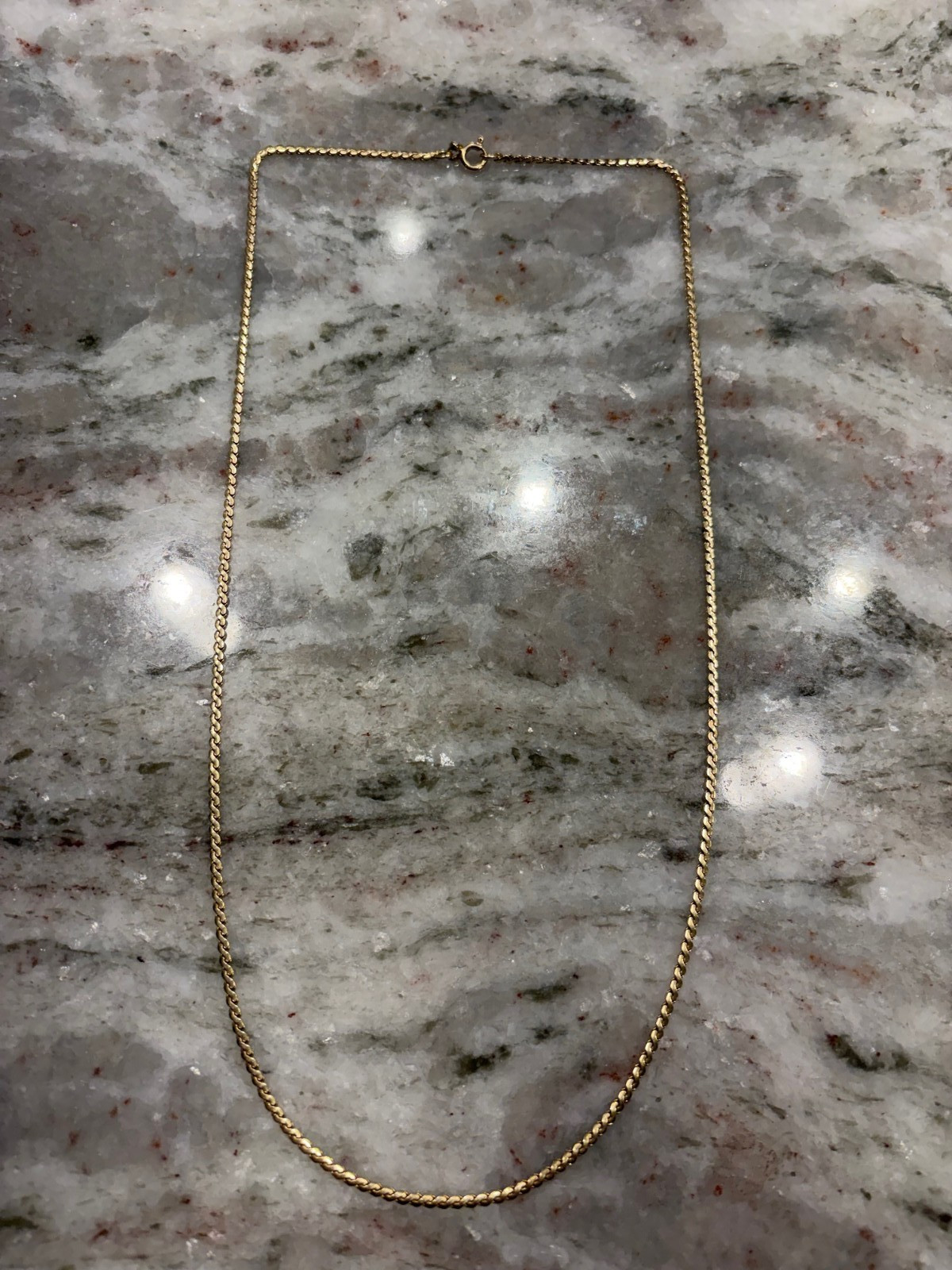 Solid 18k Gold 17.4g Vintage UnoAErre Serpentine Link Chain Necklace Italy 24.5″