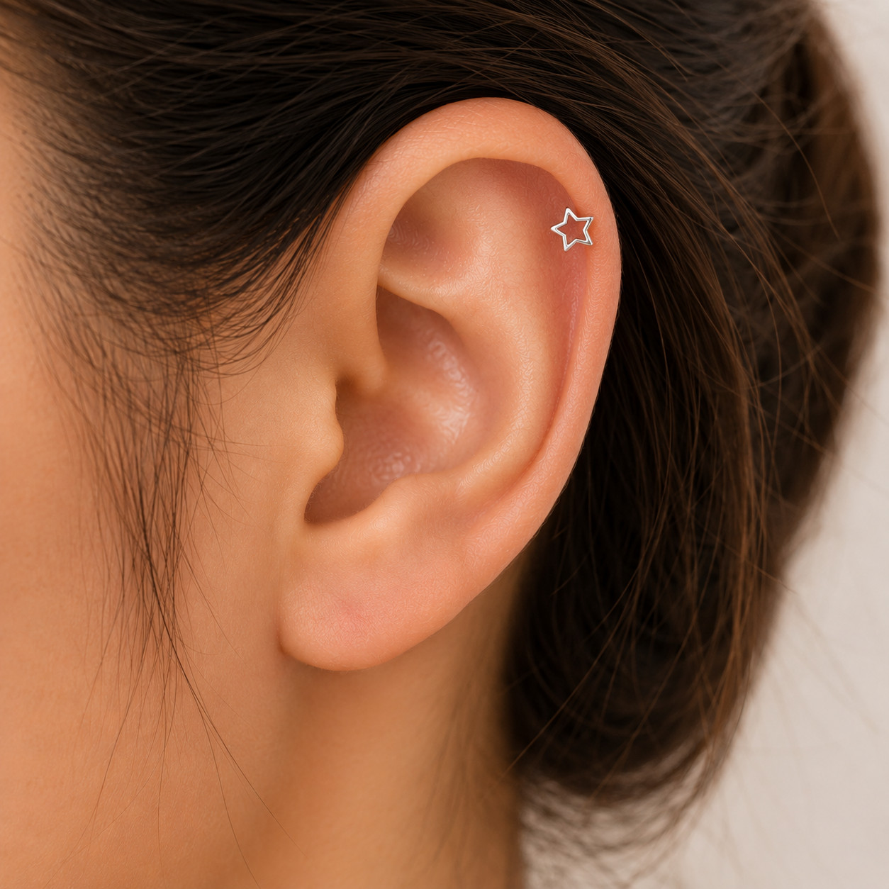 Sterling Silver cut out star Stud Earrings, tiny Stud Earrings, Children Earring