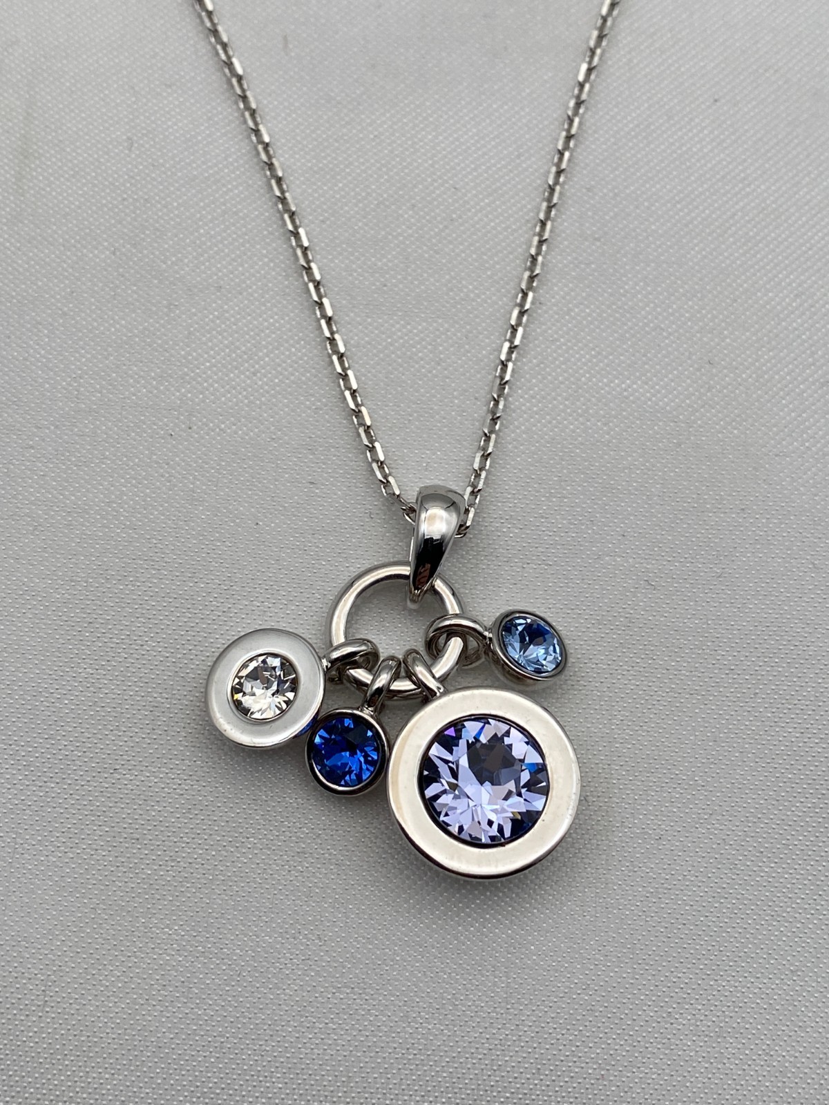 Crystal Glamour Rhodium Plated Charms Necklace with Crystal from Swarovski