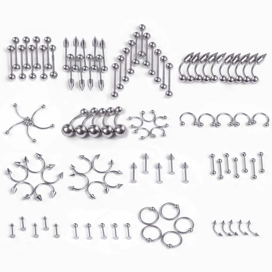 Wholesale Bulk lots Body Piercing Eyebrow Jewelry Belly Tongue Bar Ring 14G 16G