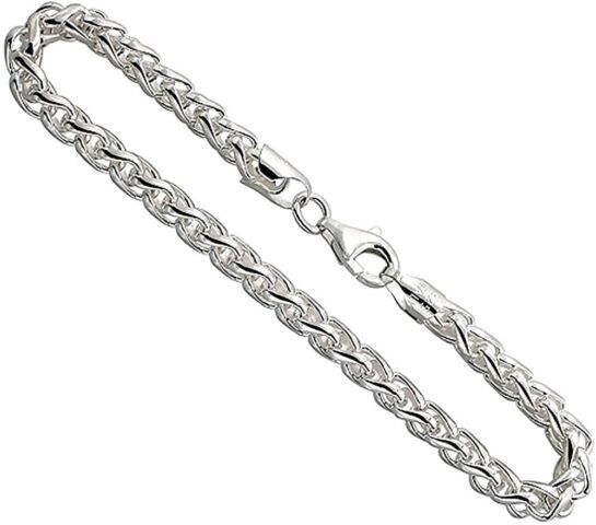 925 Sterling Silver Spiga Wheat Chain Necklace Bracelet Men Women 5mm 7~30 inch